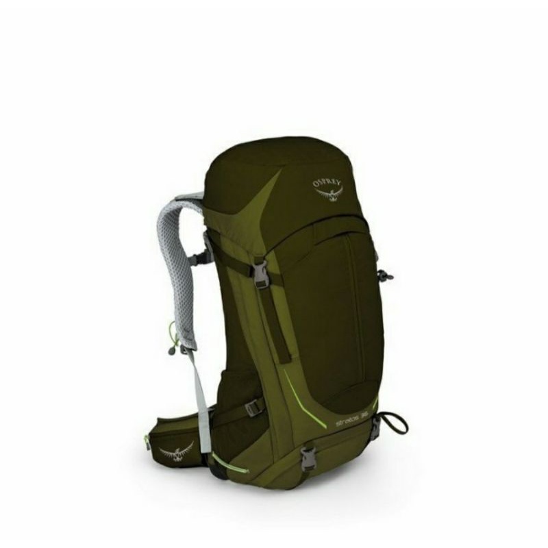 TAS GUNUNG OSPREY STRATOS 36 GREEN BERGARANSI INCLUDE RAIN COVER