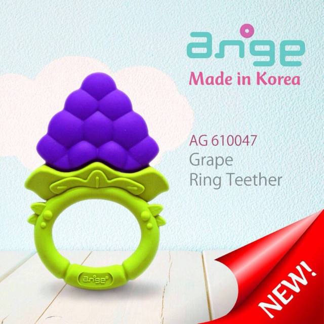 Ange Ring Teether Grape/Strawberry/Apple Gigitan Bayi Anak Mainan Bayi Anak