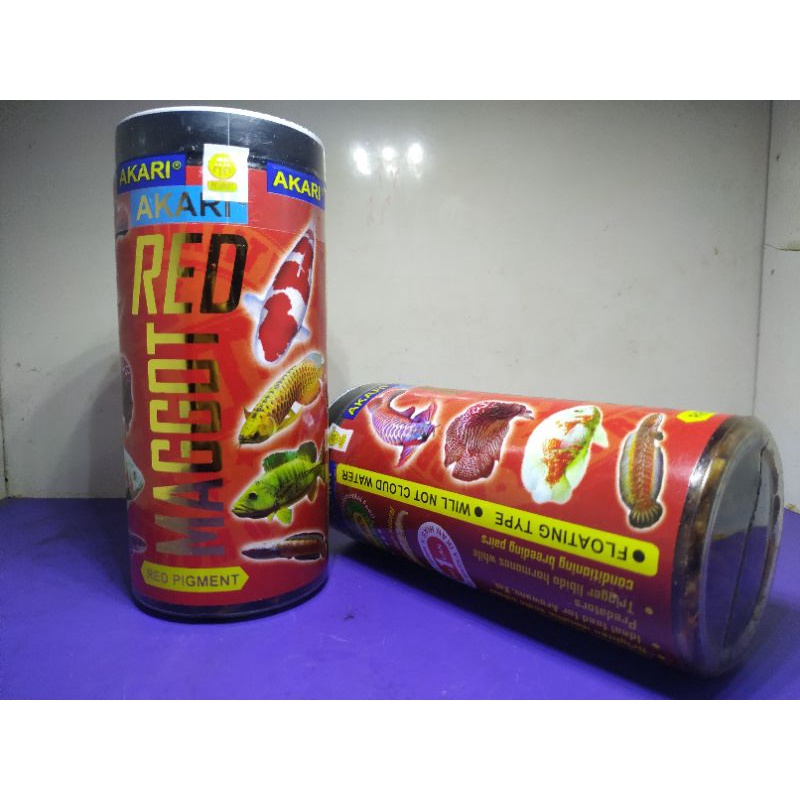 AKARI RED MAGGOT 130/40 GRAM PAKAN IKAN PREDATOR/ARWANA/LOUHAN/BELIDA/CHANNA/TIGER FISH/CATFISH/OSCA