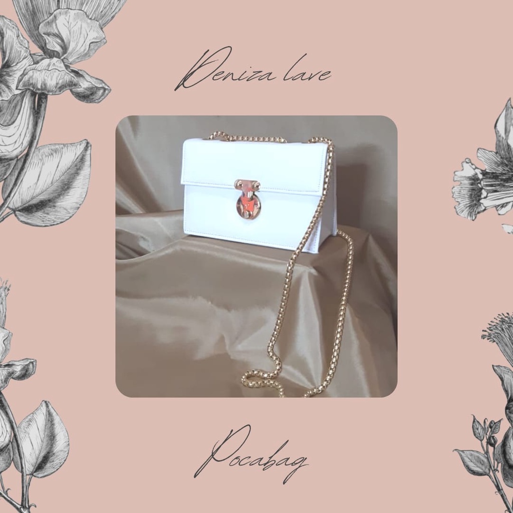 tas selempang tas bahu tas rantai wanita yoona lc tas fashion wanita putih PREMIUM