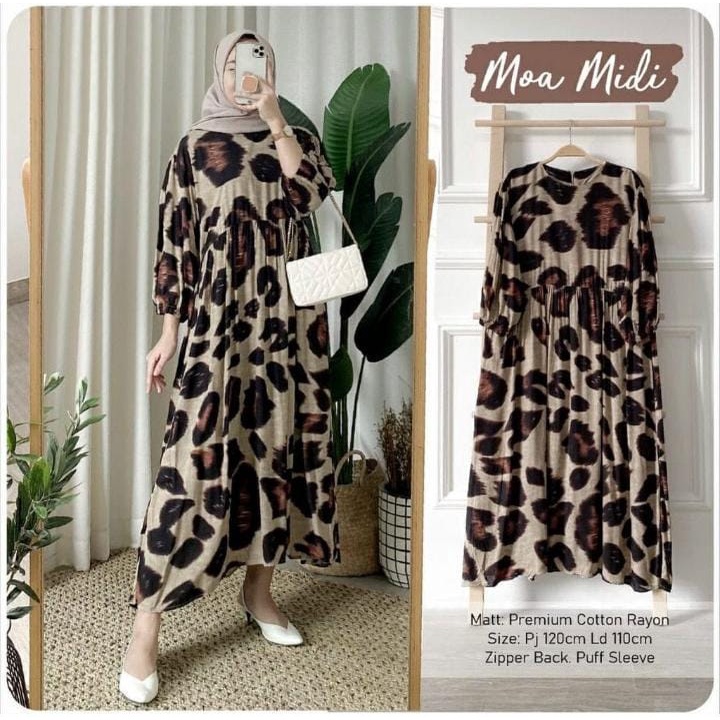 MIDI DRESS KATUN RAYON LD 110 cm MOTIF PREMIUM LONG TUNIK DRESS JUMBO SANSO SABRINA LUCIO TERBARU