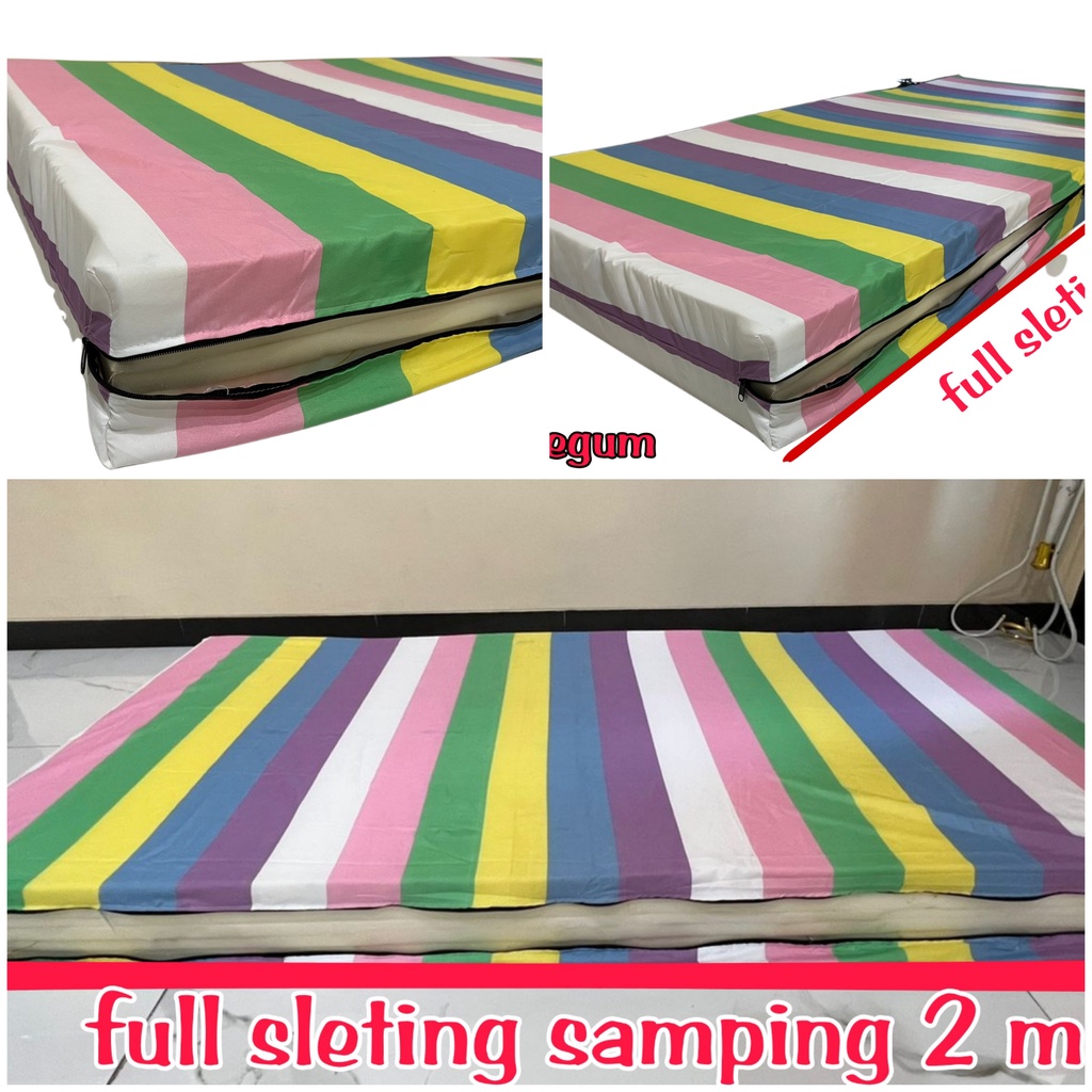 Sarung kasur busa resleting / sprei resleting UK 90x200x15 cm &amp; 120x200x15cm