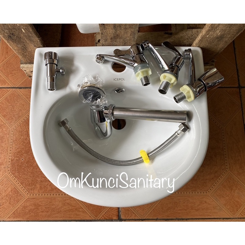 Wastafel Cuci Tangan Keramik Icepol Apollo Set Komplit Lengkap