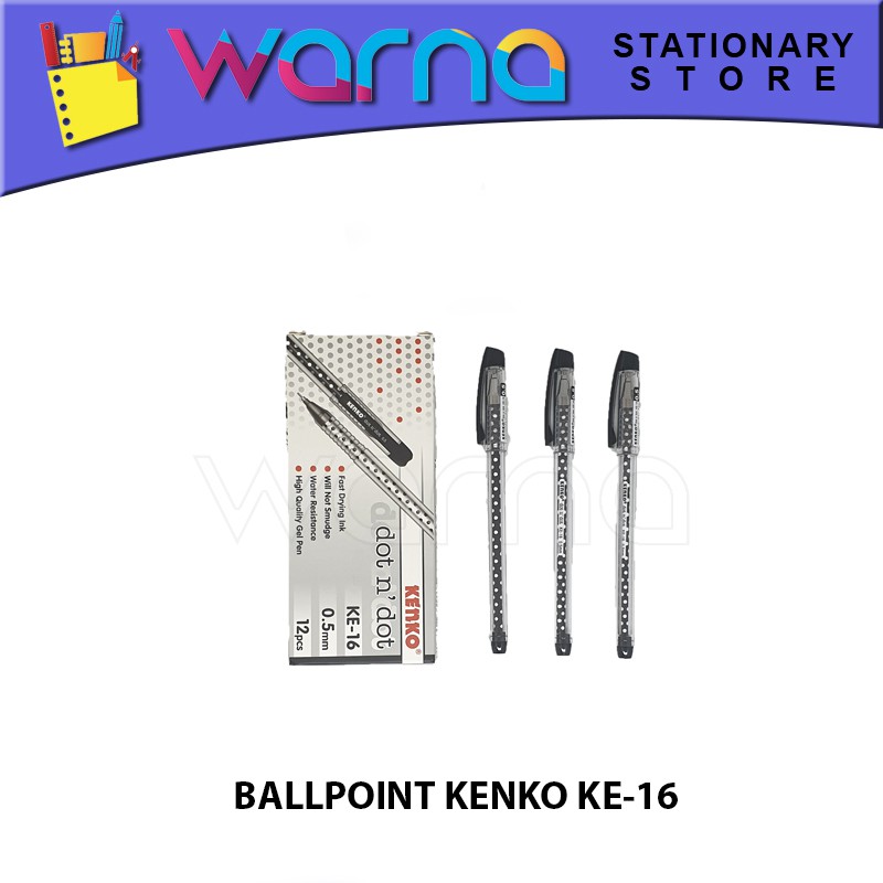 

PEN PULPEN BOLPEN BALLPOINT KENKO KE-16 DOT N DOT