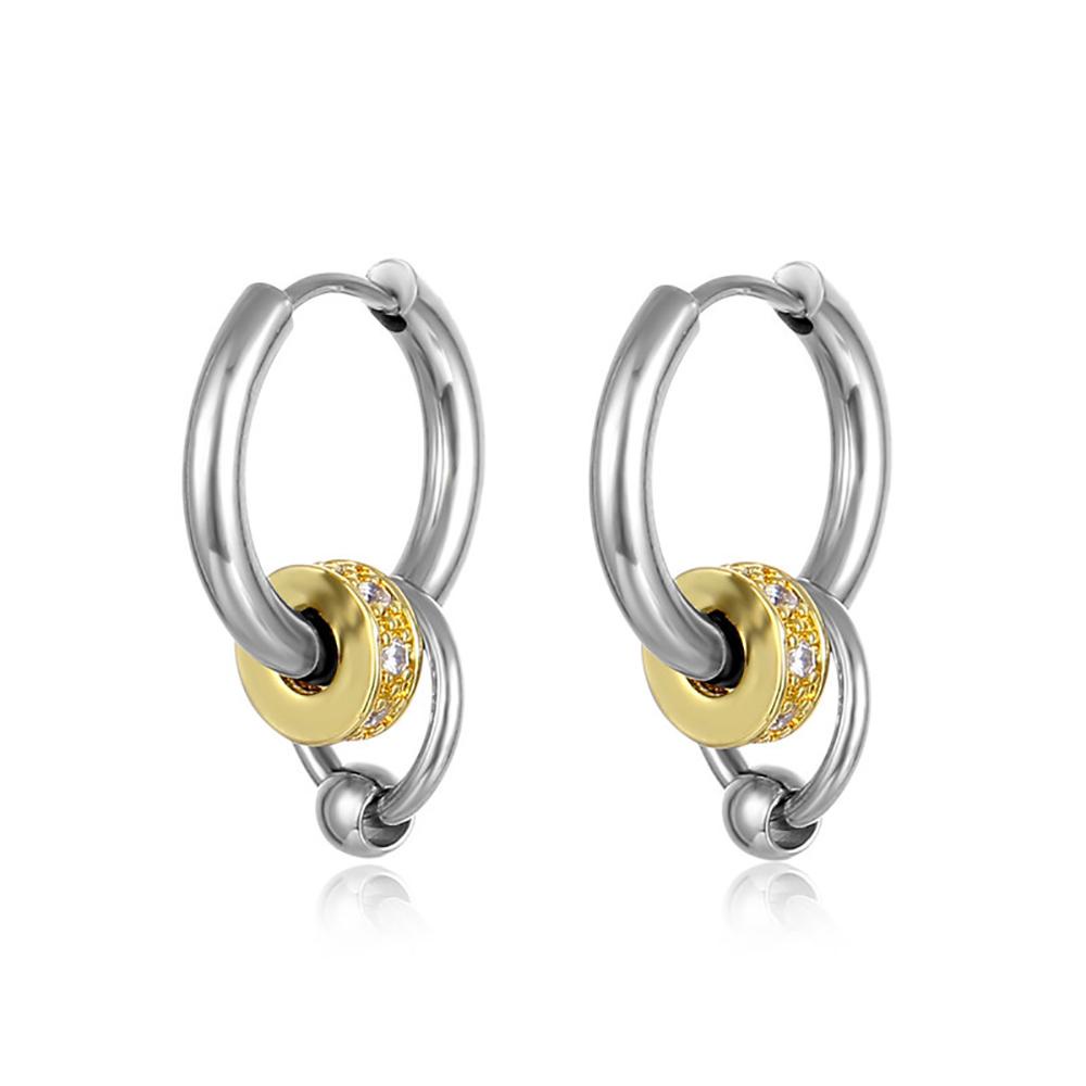 Needway Drop Earring Punk Hip hop Wanita Stainless Steel Korea Anting Hoop