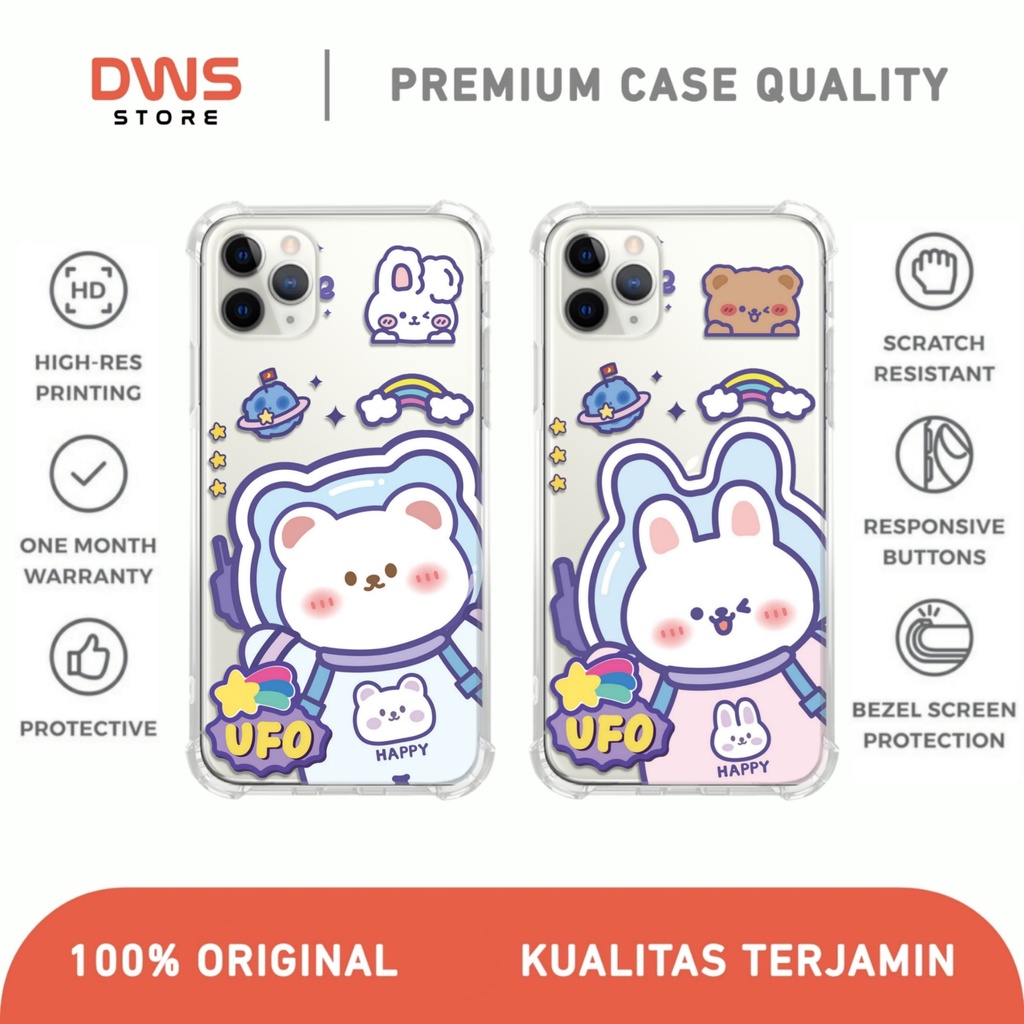[A117] Case Couple Bear Bunny Oppo Vivo Samsung Realme Iphone Redmi Note 4 5 6 7 8 9 10 Plus X XR 11