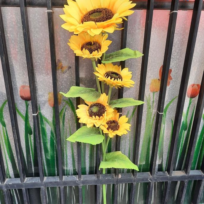 artificial bunga matahari setangkai besar tanpa pot