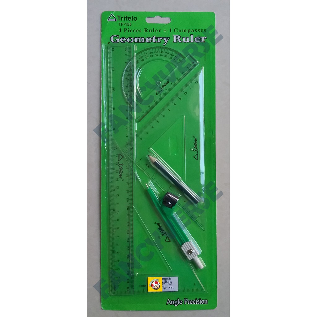 

Penggaris Segitiga Busur Geometri TF-155 / Geometry Ruler Set