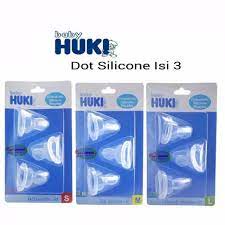 HUKI DOT GEPENG / HUKI SILICONE NIPPLE ORTHODONTIC ISI 3PCS | S | M | L |