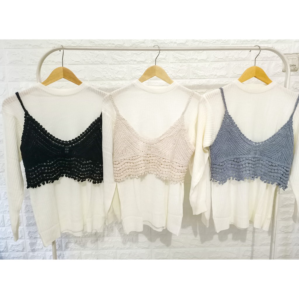 Vest Rompi Rajut Import Starly Korean lace blouse Crochet Rompi Rajut Import