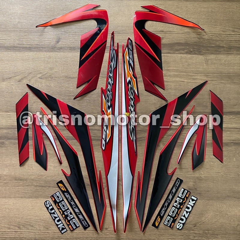 Striping Suzuki Satria fu f 150 2007 2008 merah list motor thailand berkualitas termurah