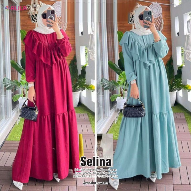(NEW) GAMIS DRESS WANITA FASHION MUSLIM //SELINA DRESS BY ALILA HIJAB 2 (BEST SELLER)