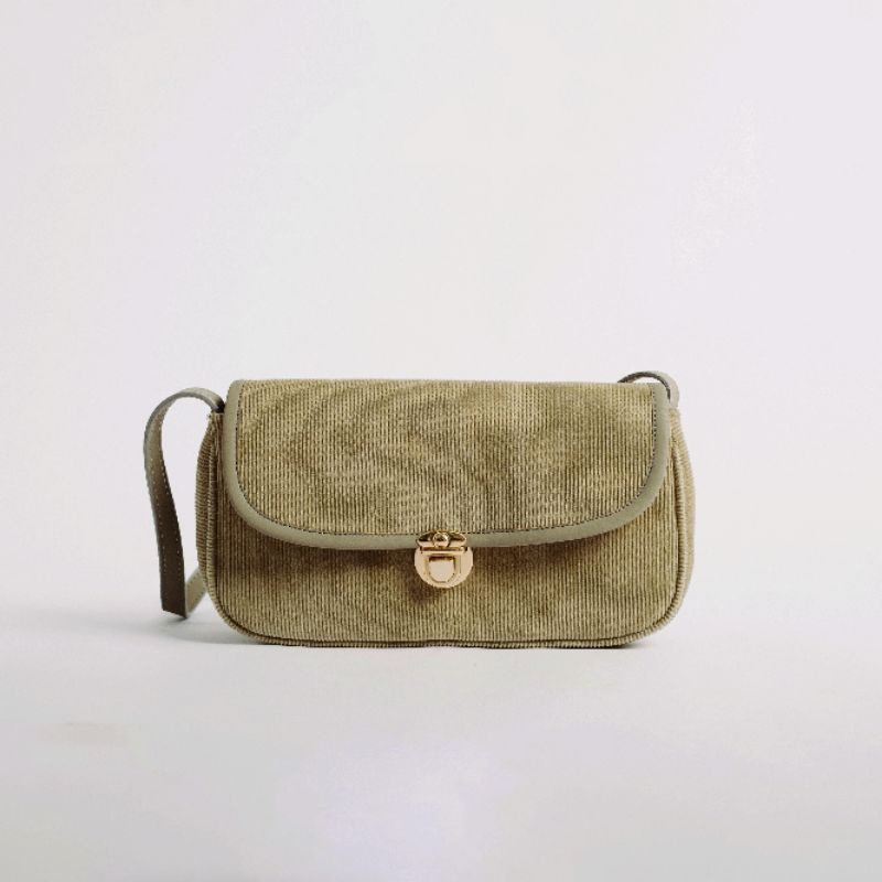 IGOTCHA Vintage Corduroy Shoulder Bag [C3-C5]-Ash Green