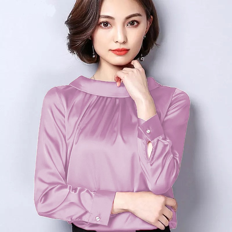 Blouse leher tinggi Wanita Gaya Korea Model Terbaru - XSHOP Eunike