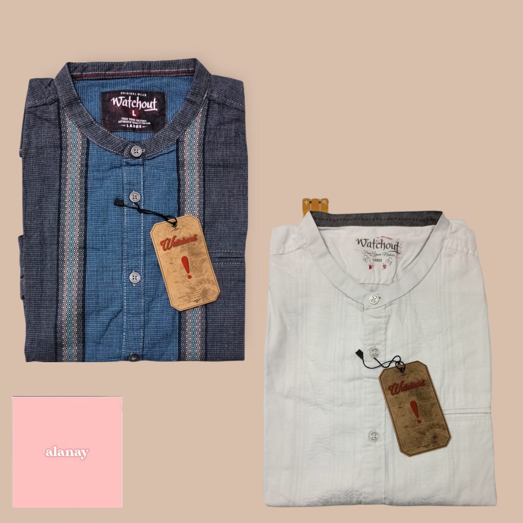 TERMURAH KEMEJA KOKO WATCHOUT PRIA LENGAN PANJANG ORIGINAL CASUAL FORMAL