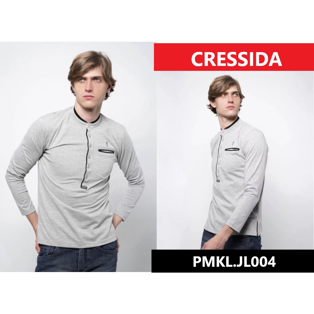 gof SYLP CRESSIDA KAOS Pakaian Pria Atasan Kaos Oblong Casual Santai Slimfit Original Lengan Panjang