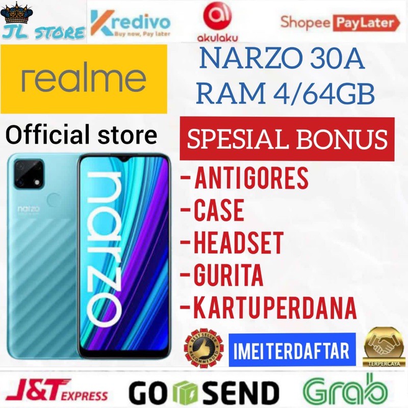 REALME NARZO 30A RAM 4GB 64GB GARANSI RESMI RELME
