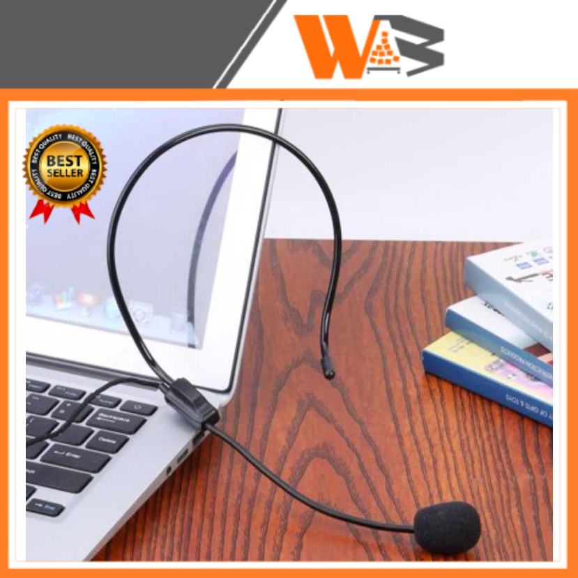 COD Mic Bando Clip On 3.5Mm Microphone Headset Kabel Jack Zoom Meet Video Call Conference handphone HP Headset Microphone Model untuk Call Center, Customer Service