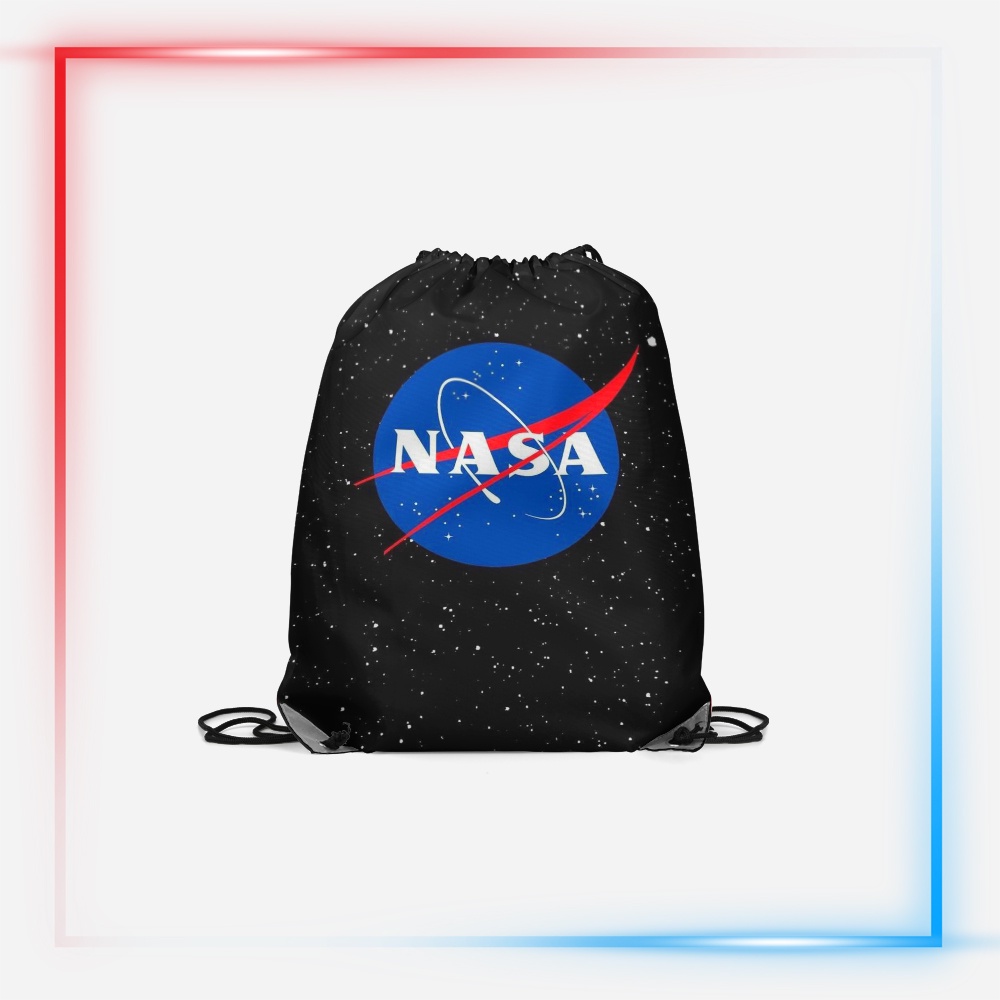String Bag / Tas Serut Fullprint 3D BLACK NASA GALAXY