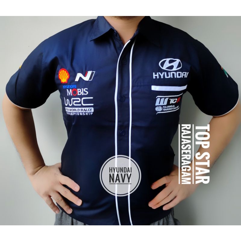 Baju Kemeja Seragam Otomotif Hyundai N Racing Bordir Komunitas WRC