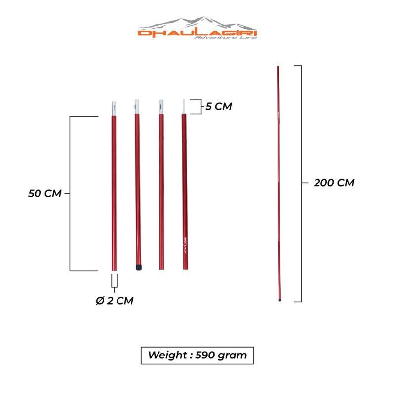 tiang flysheet dhaulagiri Awning pole dhaulagiri tiang frame flysheet tenda dhaulagiri UK 200cm