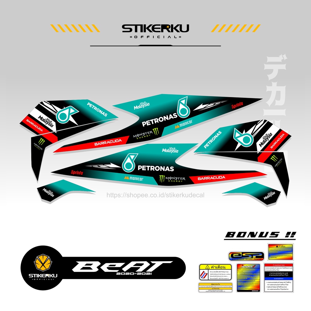STRIPING BEAT DELUXE / STREET NEW / ESP / FI NEW /STIKER / STICKER SHARK / BEAT STOCK DECAL 2020 - 2