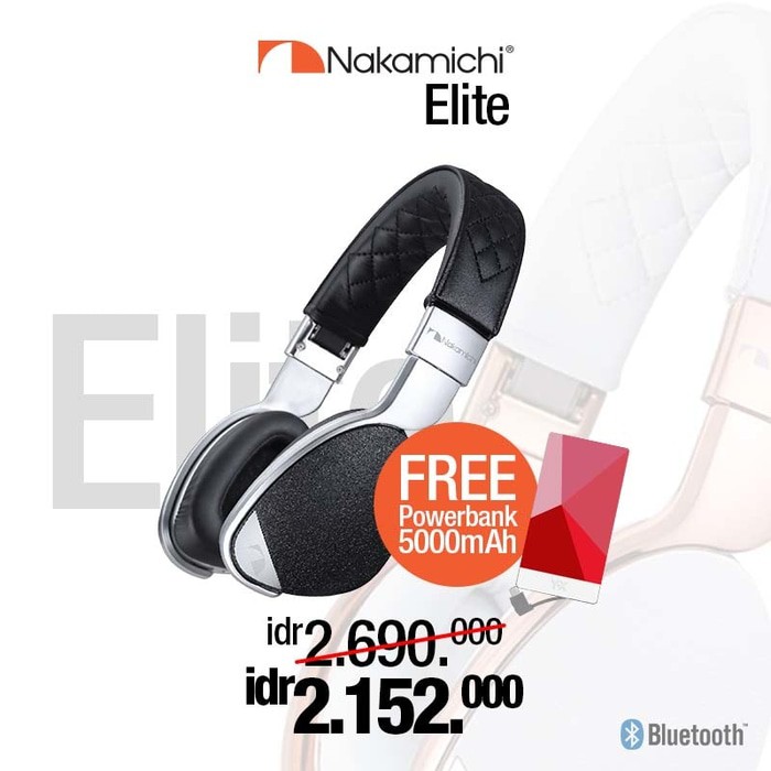 ORIGINAL Nakamichi Elite Hi-Defination Headphone Bluetooth- Hitam TERLARIS