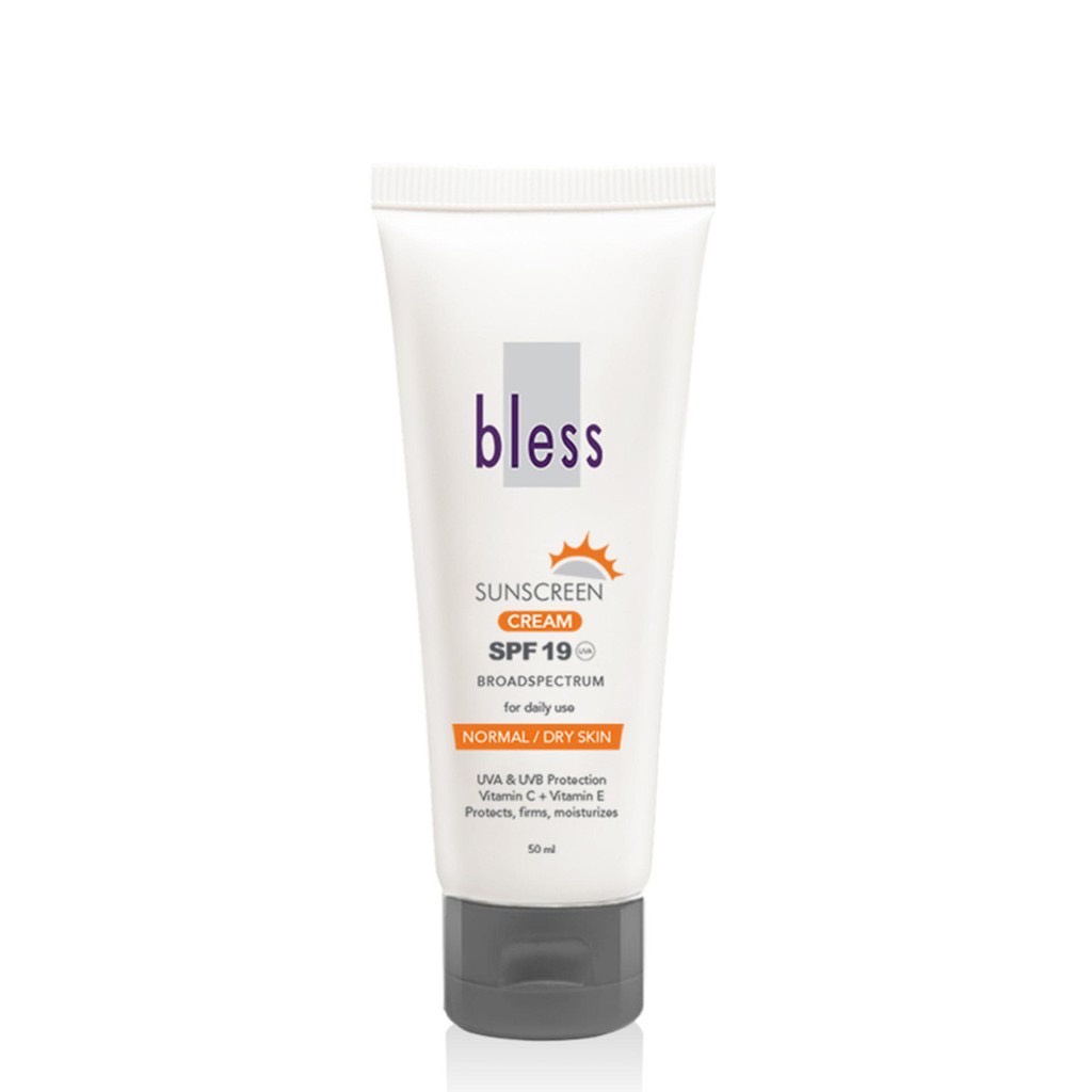 BLESS Sunscreen Cream SPF19 - 50 ml | Tabir Surya - Kulit Kering