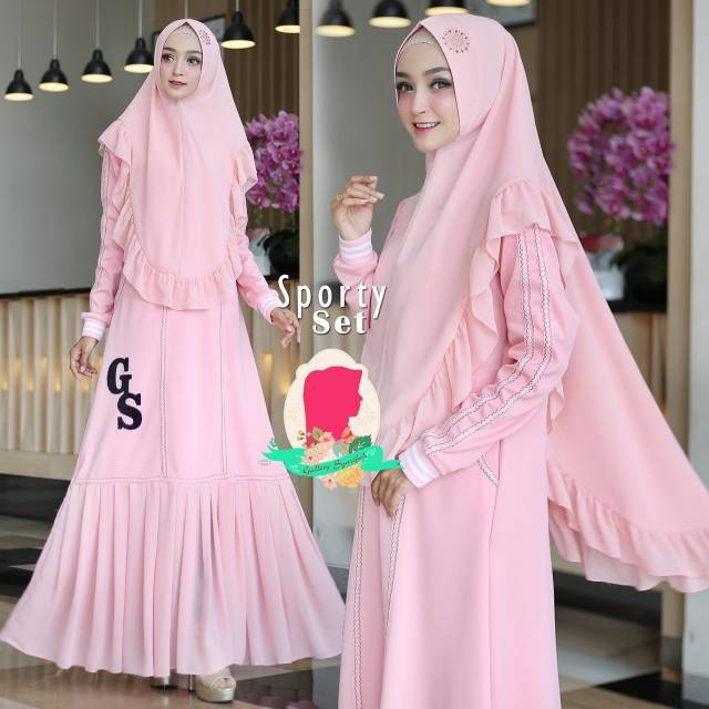 Syari sporty by galeri syarifah , syari warna pink , syari lilak , syari dongker