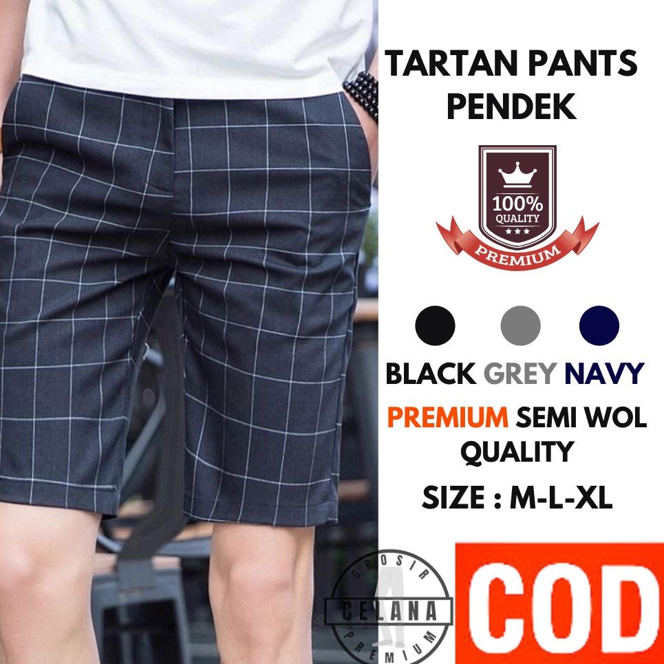 [JTR.02Jn22ᶻ] Celana Pendek Pria Distro Tartan Kotak Kotak Chino Cino Slim Fit Pants Keren