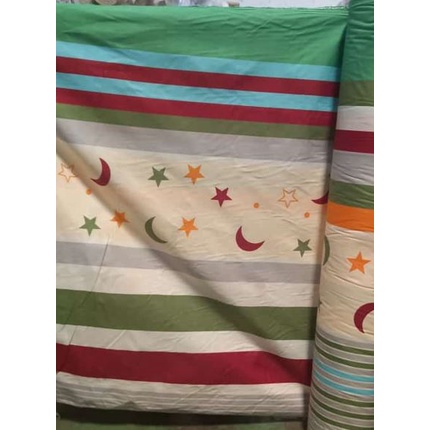 BAHAN KAIN SPREI METERAN AESTHETIC MOTIF BATIK BULAN BINTANG SULTAN DISPERSE MICROTEX MIKROTEK