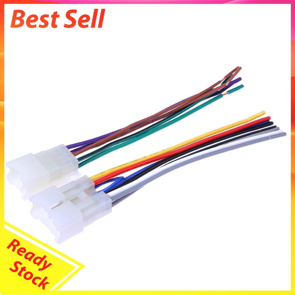 2pcs Stereo CD Player Radio Wiring Harness Wire Adapter Plugs for Toyota