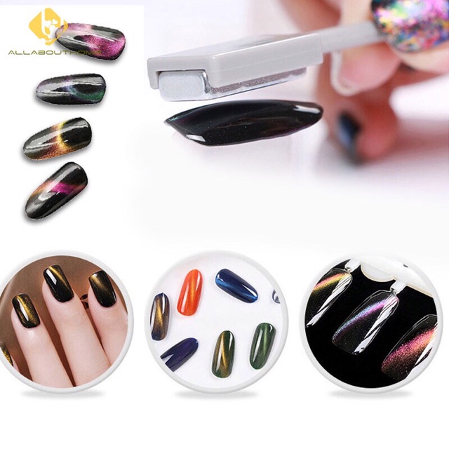 Magnet Persegi Bunga 2 Sisi Nail Art Kutek Gel/ Cat eye magnet