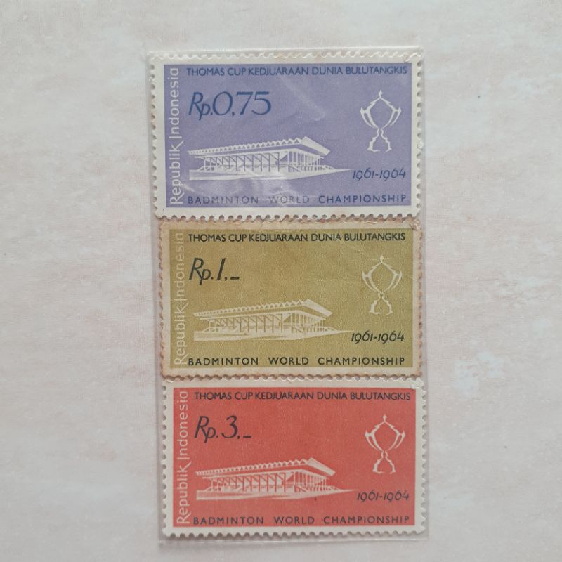 

Perangko Indonesia Thomas Cup Tahun 1961 set lengkap - 3pcs