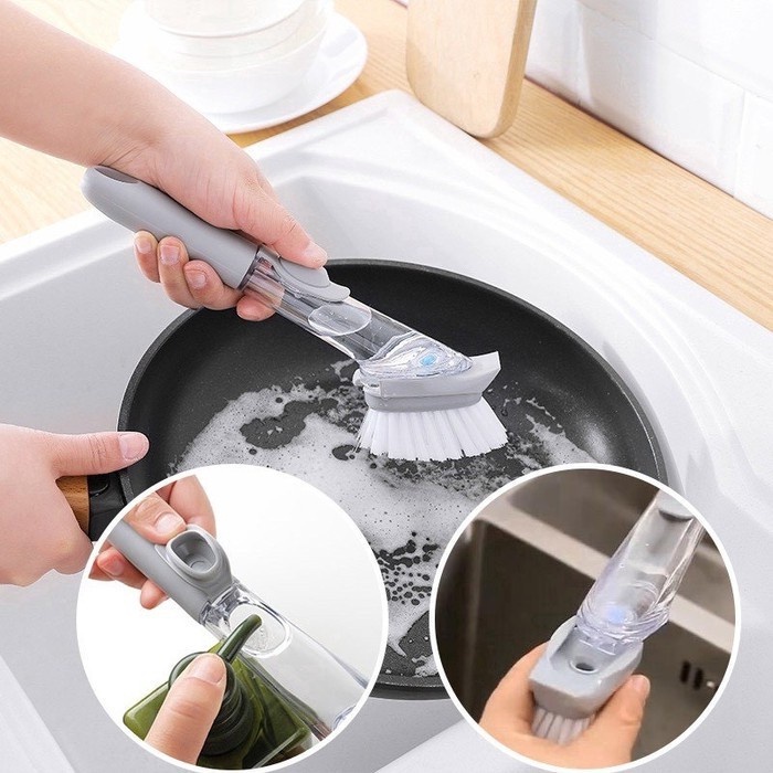 SIKAT CUCI PIRING PANCI BRUSH DAPUR SPONGE DISPENSER SABUN TONGKAT