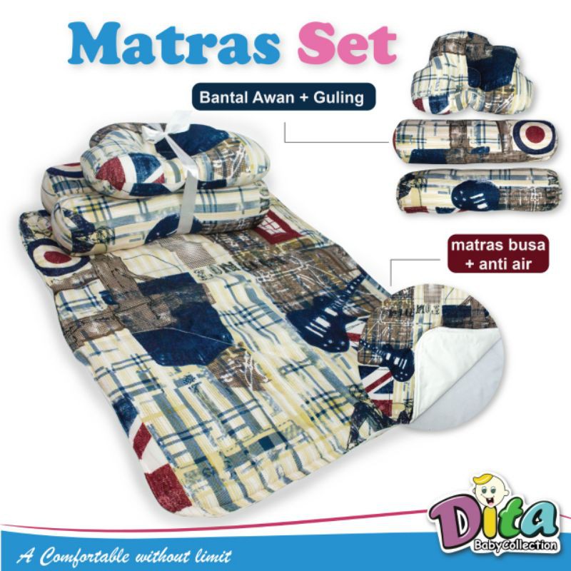 Matras Set Dita Matras Bantal Guling Bayi Kasur bayiMatras set bantal guling bayi matras perlak Moon