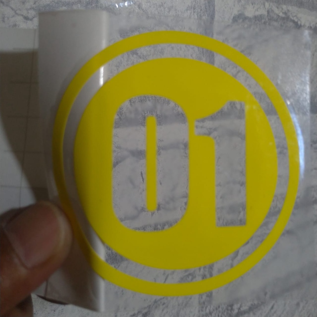 

STIKER LABEL ANGKA BOLONG DLM LINGKARAN UK 8 CM BAHAN ORACAL GLOSSY