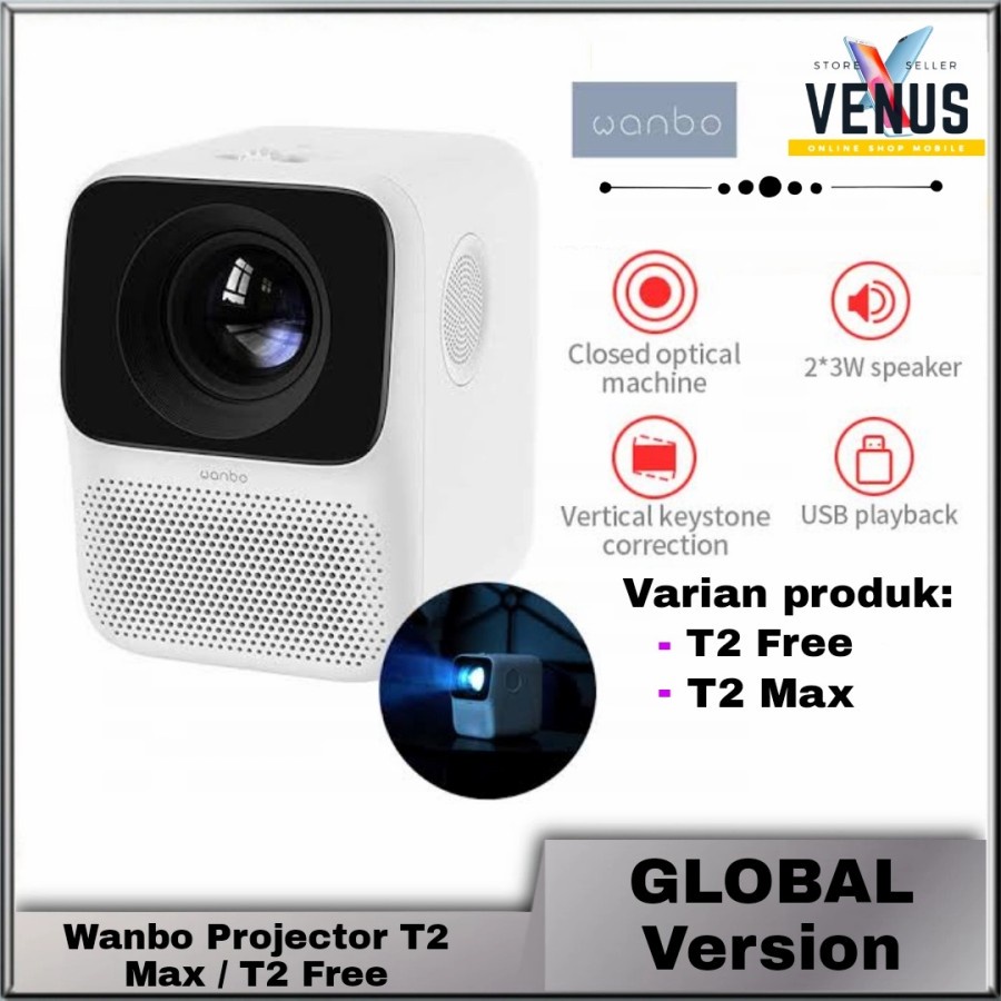 Wanbo T2 Max / T2 FREE Smart Projector 1080p 4K Portable Proyektor