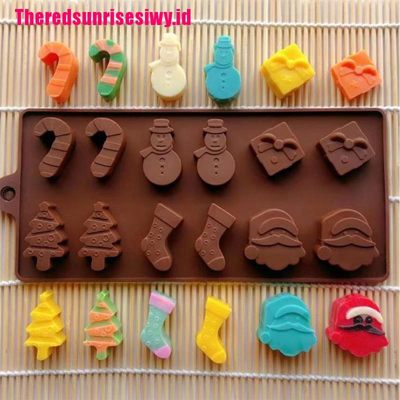Cetakan Jelly / Permen / Cokelat / Kue / Es Batu Bahan Silikon Tema Natal