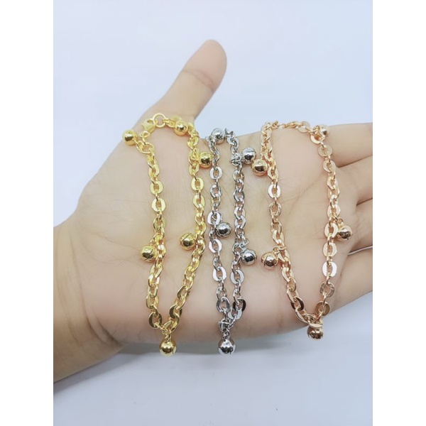 gelang kaki nori hollo anak+6.bel/ gelang kaki perak asli silver 925 lapis emas/gelang kaki fashion