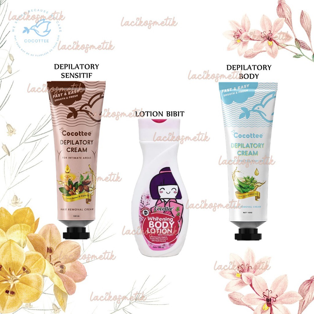 ✨LACIKOSME✨ COCOTTEE DEPILATORY CREAM / BODY CREAM / BODY LOTION - KRIM PERONTOK BULU BPOM