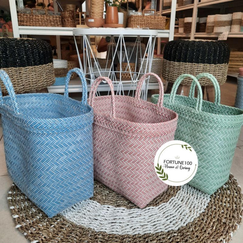 Tas Lurik Polos PREMIUM / Tas Belanja / Tas Anyaman Souvenir L E33