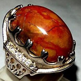 cincin batu akik pancawarna Garut merah