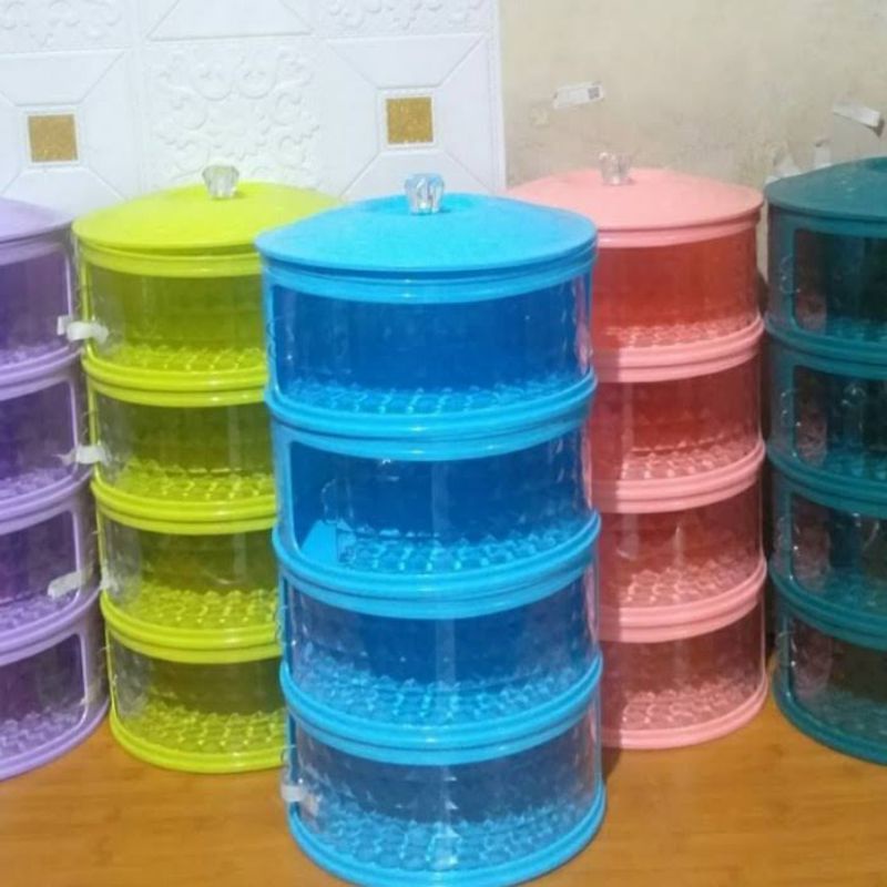 susun/tudung saji 4 susun ayam jago/ tempat penyimpanan makanan multiguna/ tudung saji diamond bahan