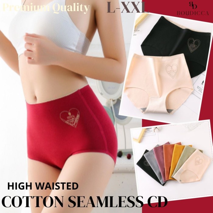 LOVA Celana Dalam Katun High Waist Seamless Anti Bakteri / CD Katun / CD Katun Wanita Anti Bakteri
