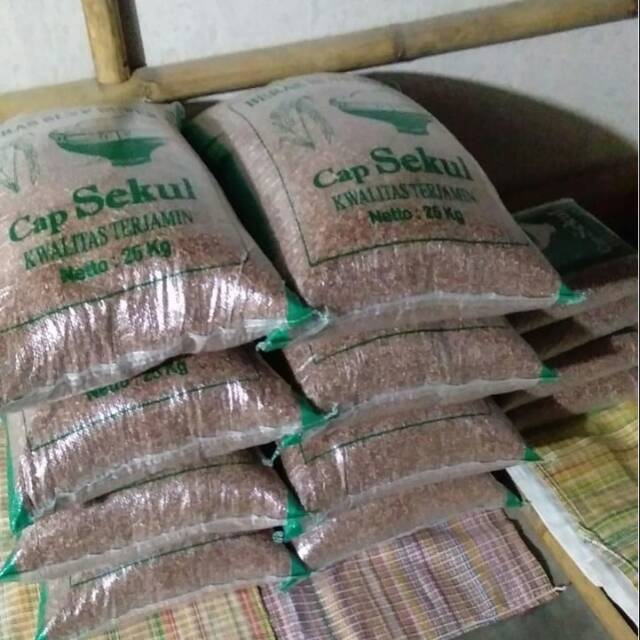 

Beras merah cap sekul ada yg 25 kg,5kg ,,harga di bawah per kg y