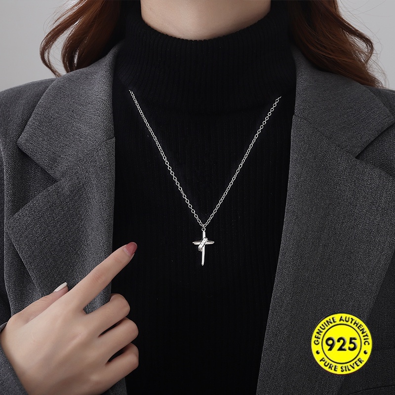 Kalung Dengan Liontin Bahan S925 Silver Untuk Pasangan