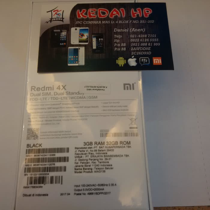 ORIGINAL (ASLI) XIAOMI REDMI 4X 3/32 GARANSI RESMI TAM