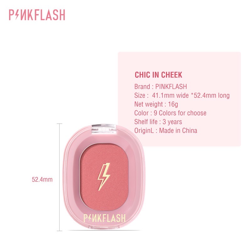 PINKFLASH Blush On Matte Shimmer Cheek Makeup Perona Pipi Pink Flash Blushon