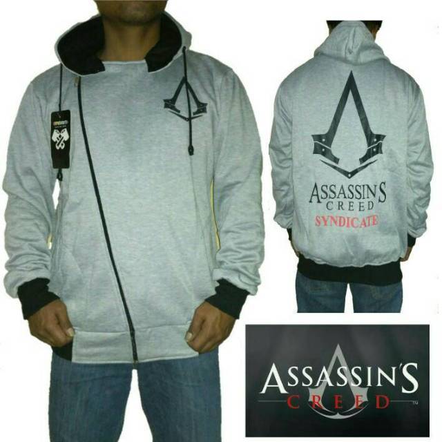 jaket harakiri assassin creed XL ( hitam,abu)